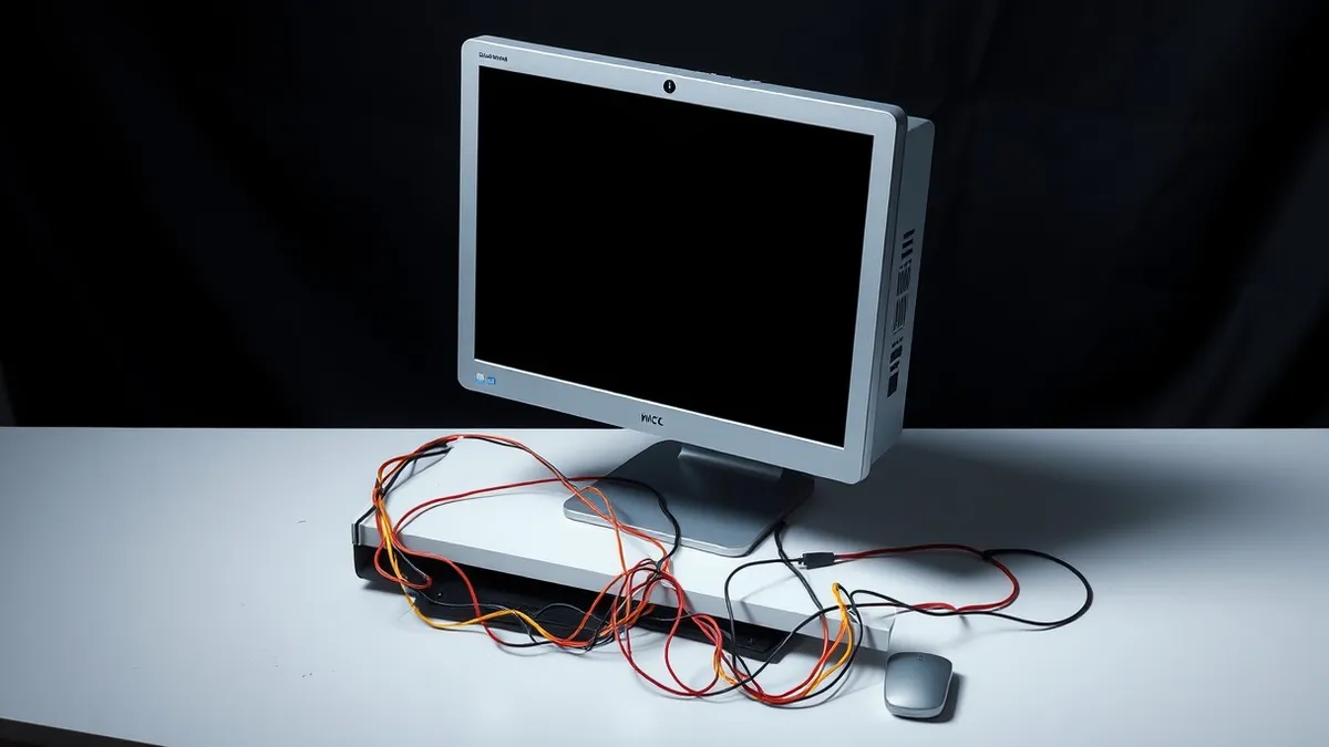 Illustration: A sleek silver desktop computer sits on a clean white desk.