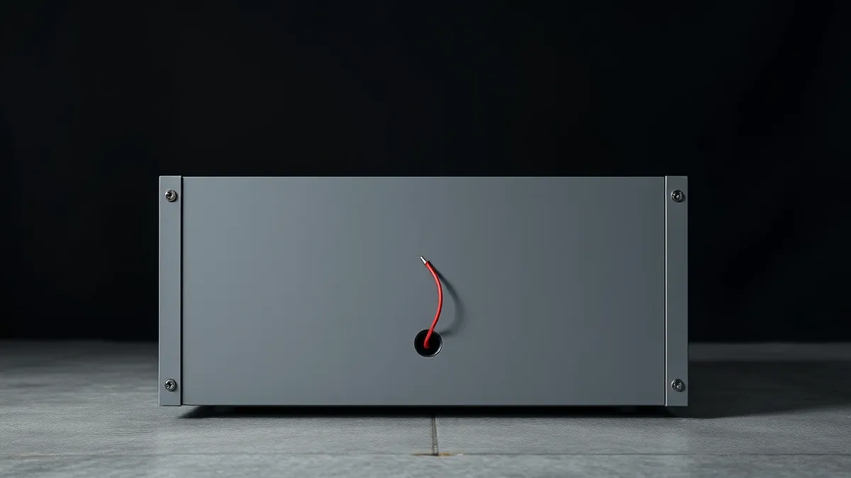 Illustration: A sleek, gray server unit sits isolated on a concrete floor.