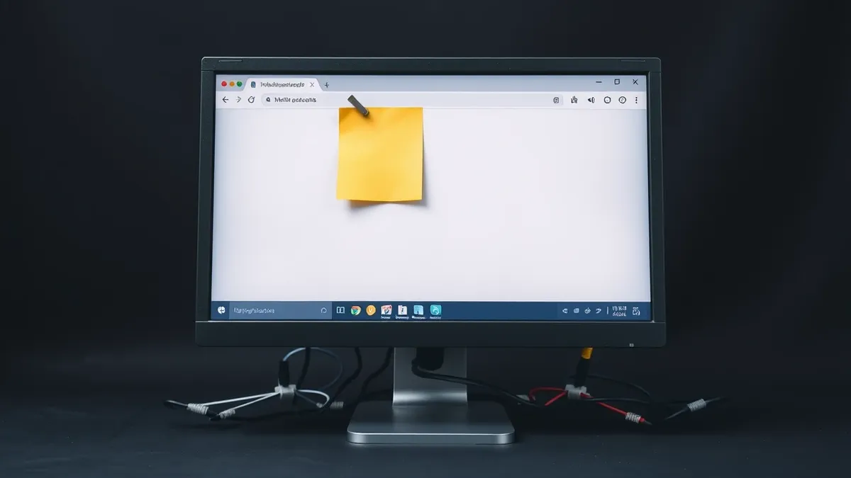 Illustration: A computer monitor displays a web browser with blank abstract tabs.